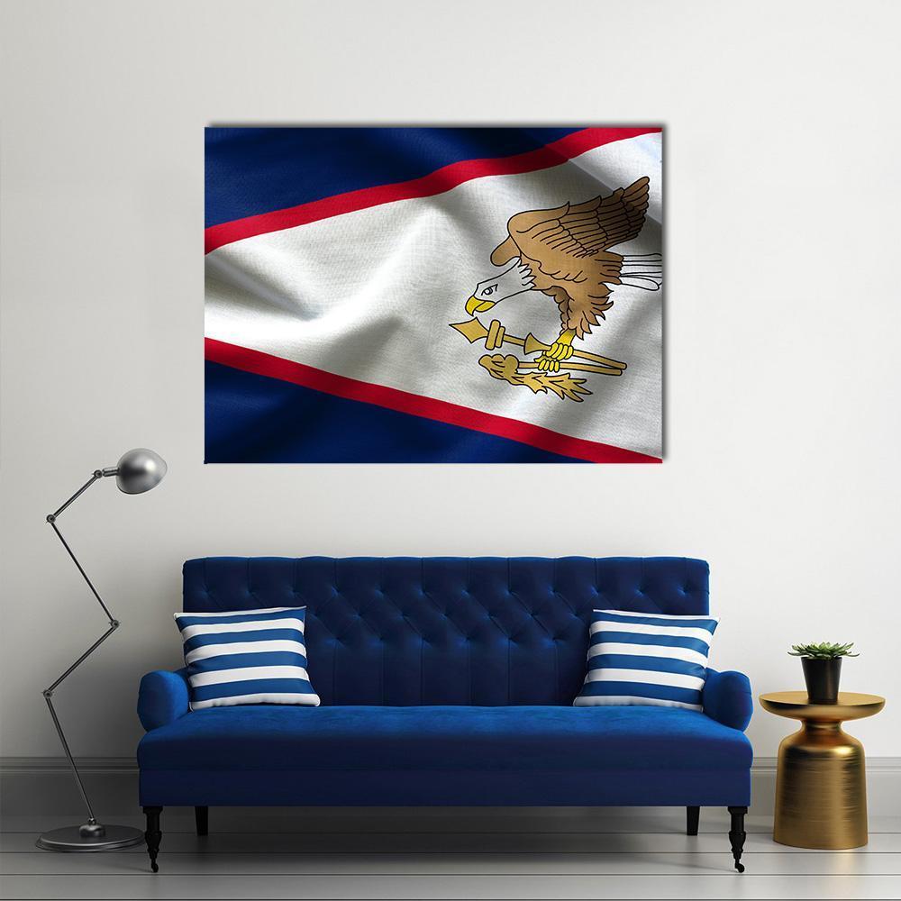 American Samoa Flag Canvas Wall Art-1 Piece-Gallery Wrap-48" x 32"-Tiaracle
