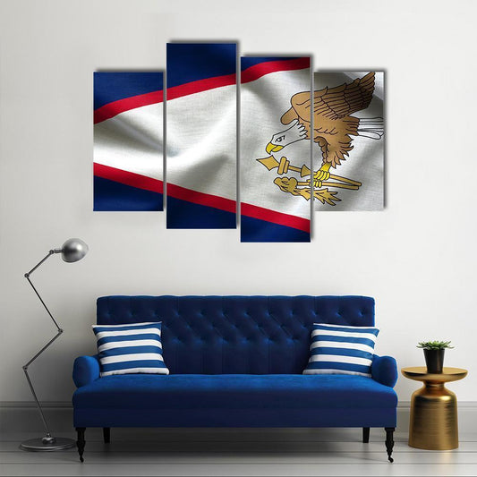 American Samoa Flag Canvas Wall Art-4 Pop-Gallery Wrap-50" x 32"-Tiaracle