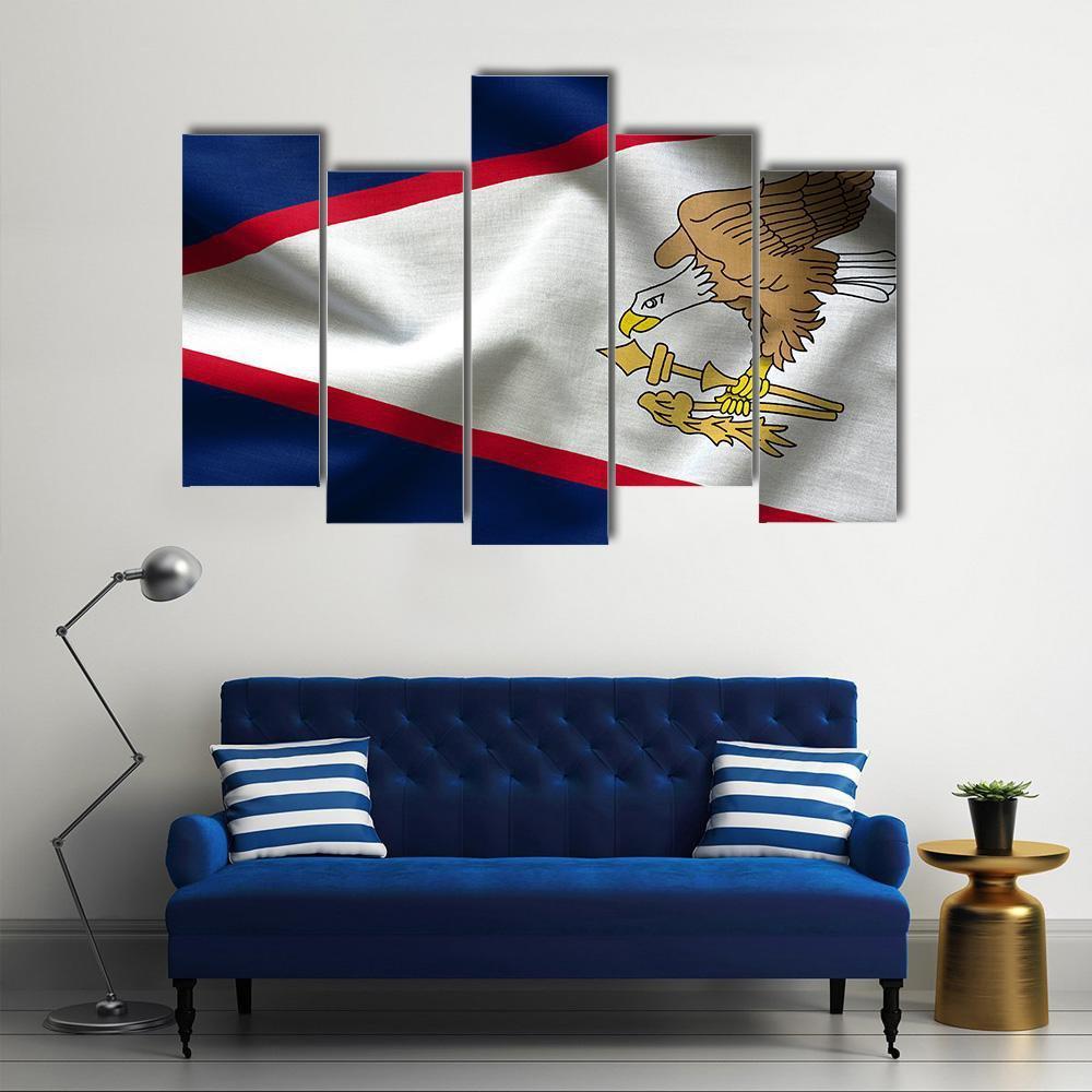 American Samoa Flag Canvas Wall Art-5 Pop-Gallery Wrap-47" x 32"-Tiaracle