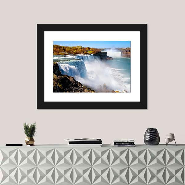 American Side Of Niagara Falls Canvas Wall Art-1 Piece-Framed Print-20" x 16"-Tiaracle