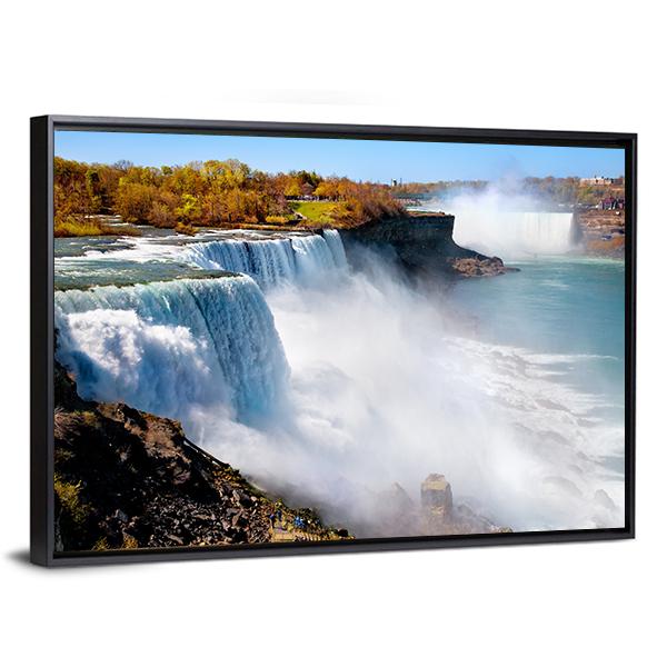 American Side Of Niagara Falls Canvas Wall Art-3 Horizontal-Gallery Wrap-25" x 16"-Tiaracle