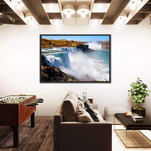 American Side Of Niagara Falls Canvas Wall Art-3 Horizontal-Gallery Wrap-25" x 16"-Tiaracle