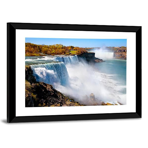 American Side Of Niagara Falls Canvas Wall Art-3 Horizontal-Gallery Wrap-25" x 16"-Tiaracle