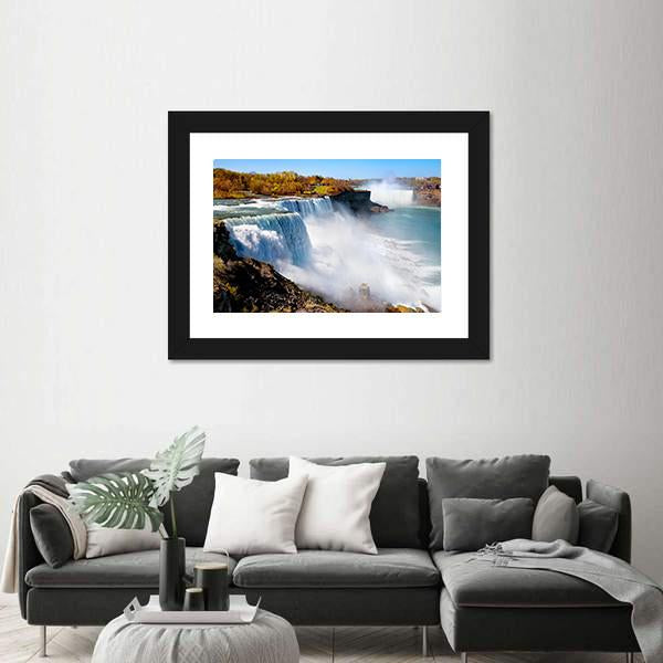 American Side Of Niagara Falls Canvas Wall Art-3 Horizontal-Gallery Wrap-25" x 16"-Tiaracle