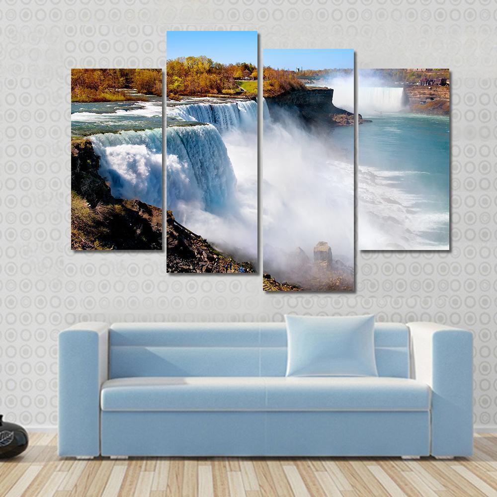 American Side Of Niagara Falls Canvas Wall Art-4 Pop-Gallery Wrap-50" x 32"-Tiaracle