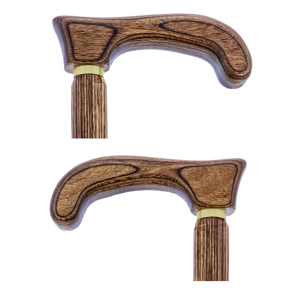 Scratch and Dent  Brown Colortone Classic Rope Twist Derby Handle Walking Cane With laminate Birchwood Shaft  V1594