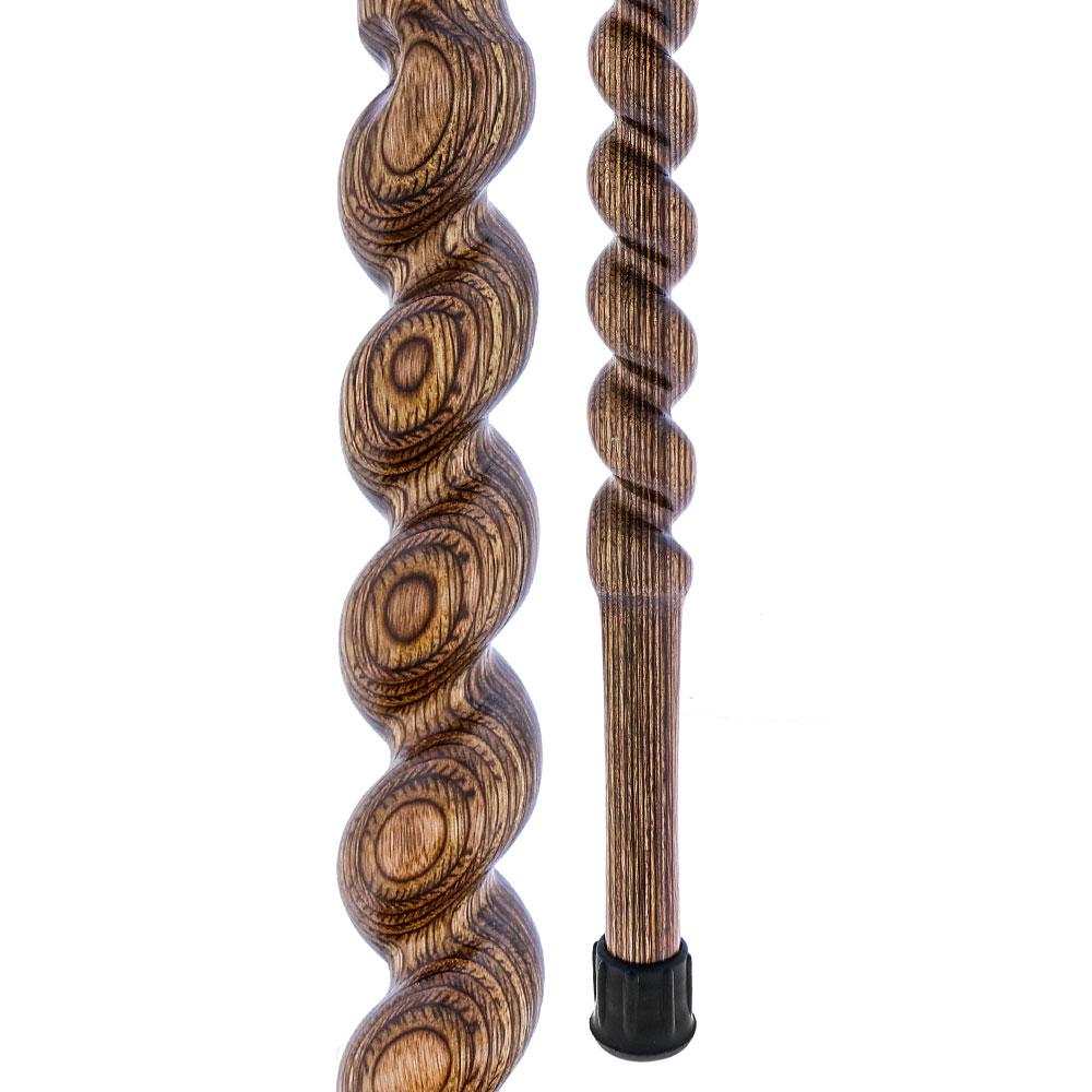 Scratch and Dent  Brown Colortone Classic Rope Twist Derby Handle Walking Cane With laminate Birchwood Shaft  V1594