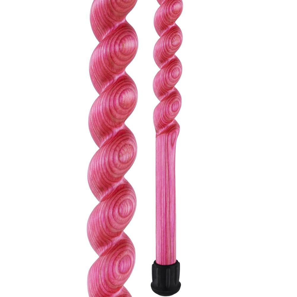 Scratch and Dent Pink Colortone Classic Rope Twist Derby Handle Walking Cane With laminate Birchwood Shaft v1599
