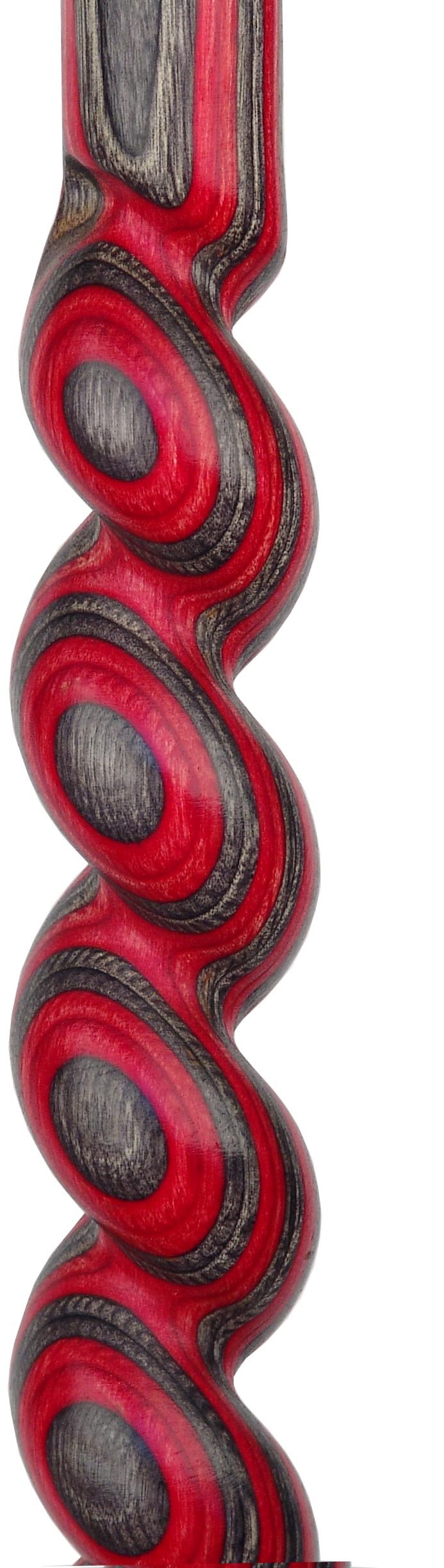 Scratch and Dent Red & Black Colortone Spiral Rope Derby Handle Walking Cane w/ laminate Birchwood Shaft V1912