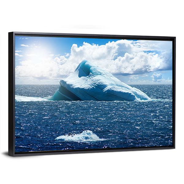 Antarctic Ice Island In Atlantic Ocean Canvas Wall Art-3 Horizontal-Gallery Wrap-25" x 16"-Tiaracle