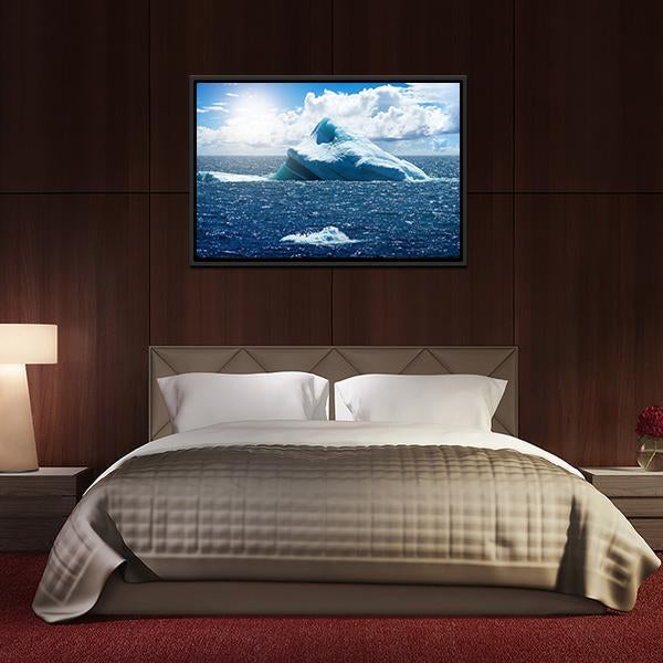 Antarctic Ice Island In Atlantic Ocean Canvas Wall Art-3 Horizontal-Gallery Wrap-25" x 16"-Tiaracle