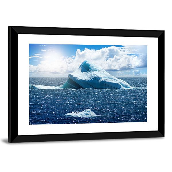 Antarctic Ice Island In Atlantic Ocean Canvas Wall Art-3 Horizontal-Gallery Wrap-25" x 16"-Tiaracle