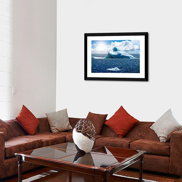 Antarctic Ice Island In Atlantic Ocean Canvas Wall Art-3 Horizontal-Gallery Wrap-25" x 16"-Tiaracle