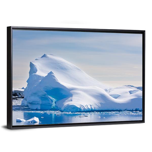 Antarctic Iceberg In The Snow Canvas Wall Art-3 Horizontal-Gallery Wrap-25" x 16"-Tiaracle