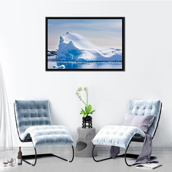 Antarctic Iceberg In The Snow Canvas Wall Art-3 Horizontal-Gallery Wrap-25" x 16"-Tiaracle