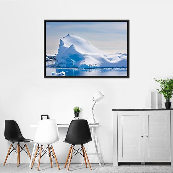 Antarctic Iceberg In The Snow Canvas Wall Art-3 Horizontal-Gallery Wrap-25" x 16"-Tiaracle