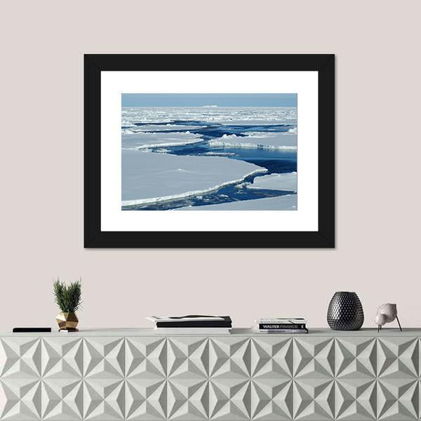 Antarctic Pack Ice Canvas Wall Art-1 Piece-Framed Print-20" x 16"-Tiaracle