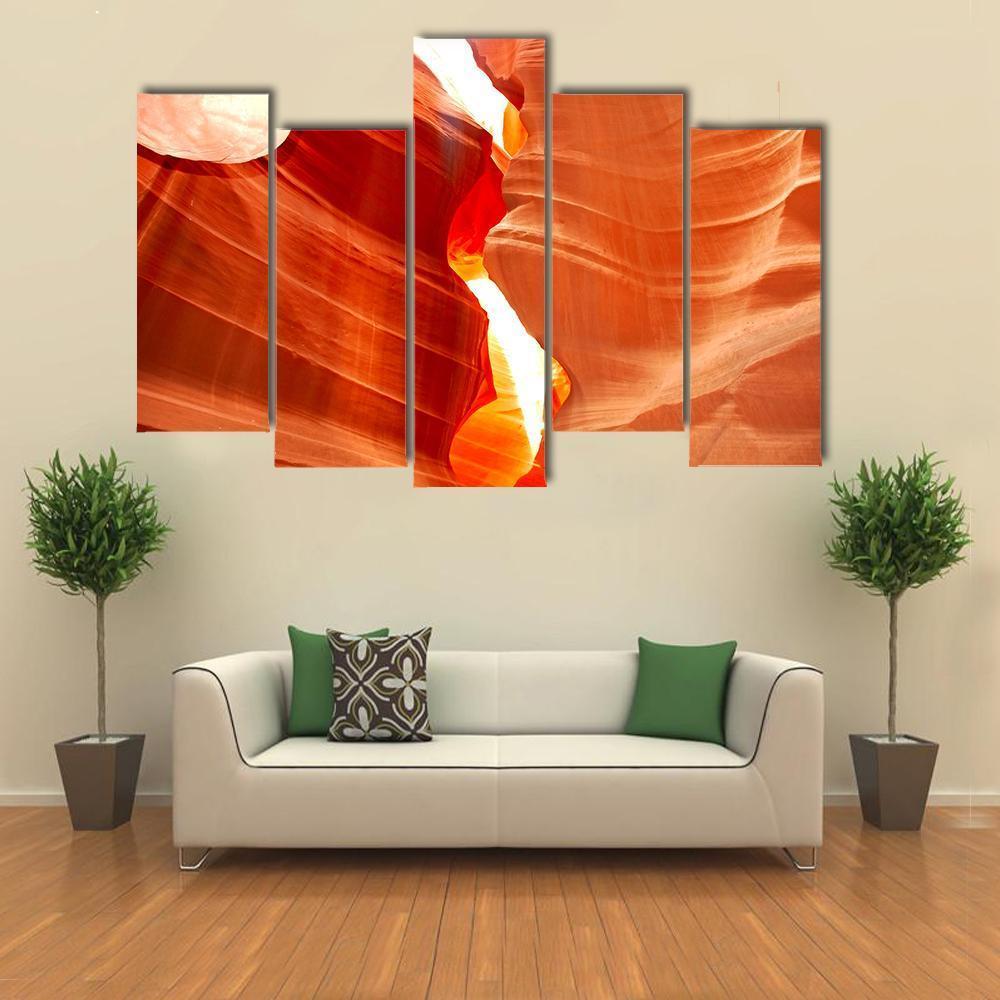 Antelop Canyon In Arizona Canvas Wall Art-5 Pop-Gallery Wrap-47" x 32"-Tiaracle