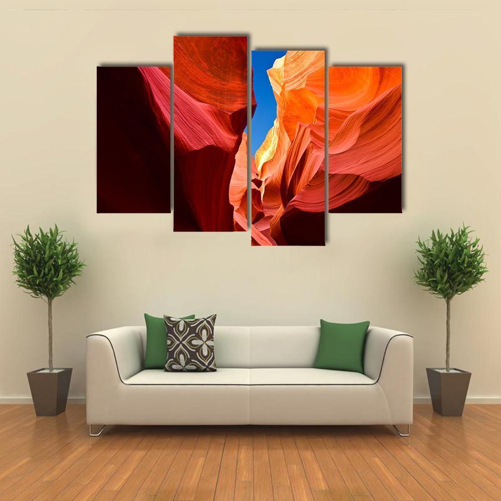 Antelope Canyon Arizona Canvas Wall Art-4 Pop-Gallery Wrap-50" x 32"-Tiaracle