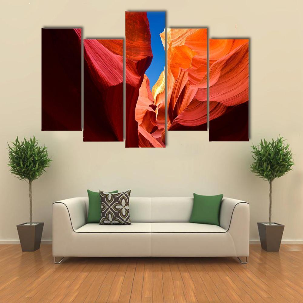 Antelope Canyon Arizona Canvas Wall Art-5 Pop-Gallery Wrap-47" x 32"-Tiaracle