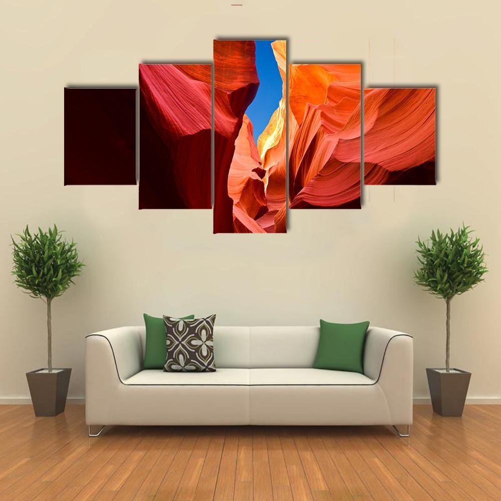 Antelope Canyon Arizona Canvas Wall Art-5 Star-Gallery Wrap-62" x 32"-Tiaracle