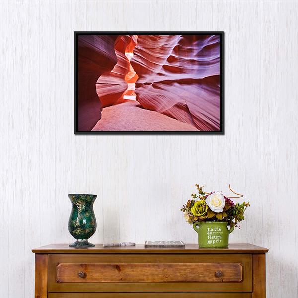 Antelope Canyon USA Canvas Wall Art-1 Piece-Floating Frame-24" x 16"-Tiaracle