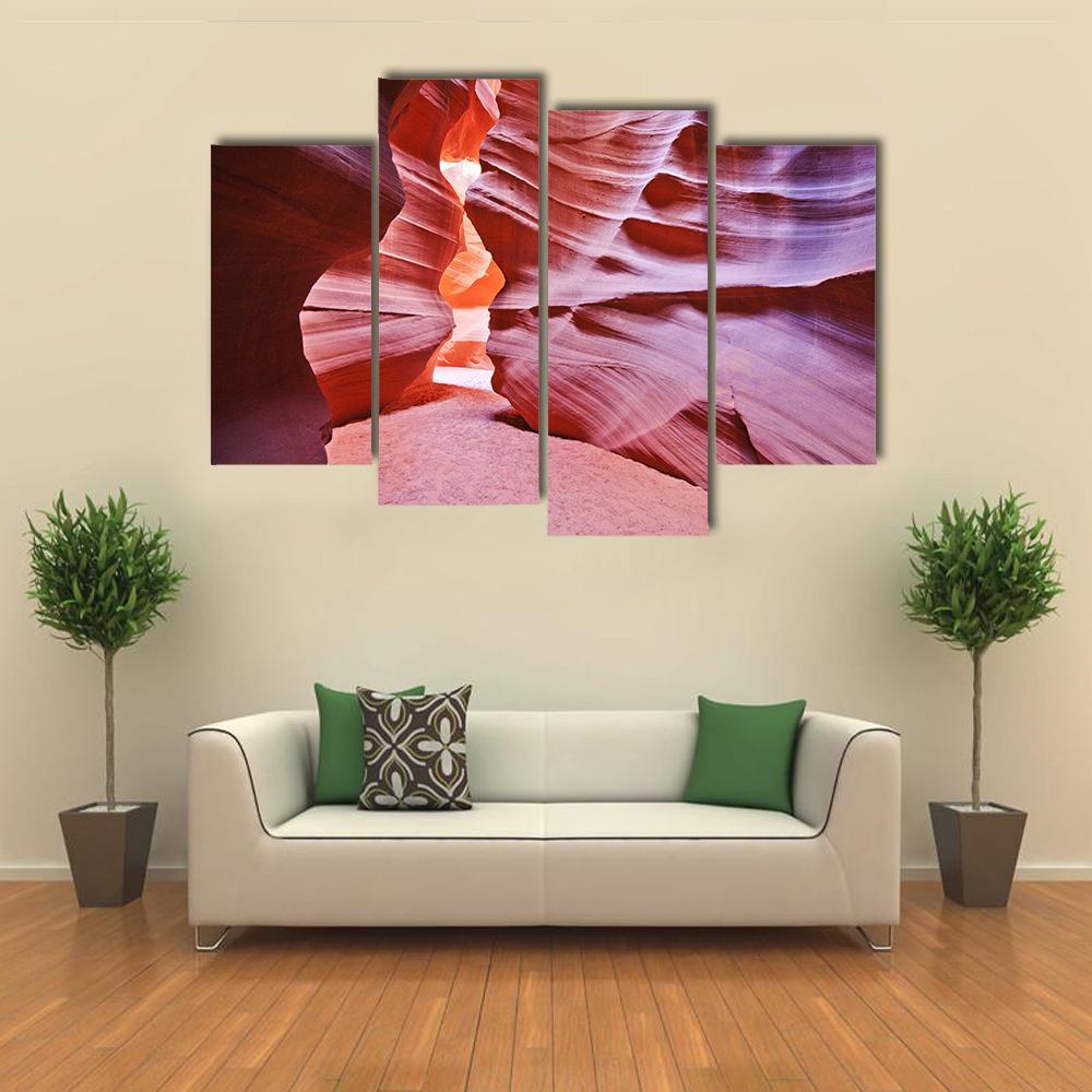 Antelope Canyon USA Canvas Wall Art-4 Pop-Gallery Wrap-50" x 32"-Tiaracle