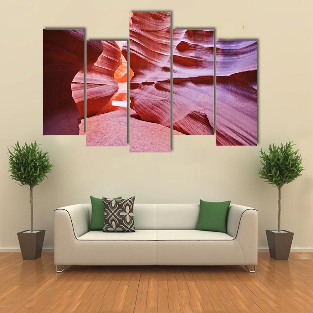 Antelope Canyon USA Canvas Wall Art-5 Pop-Gallery Wrap-47" x 32"-Tiaracle