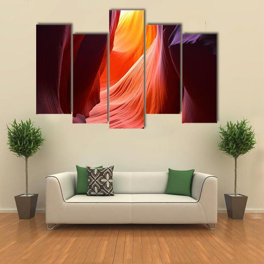 Antelope Grand Canyon Arizona Canvas Wall Art-5 Pop-Gallery Wrap-47" x 32"-Tiaracle