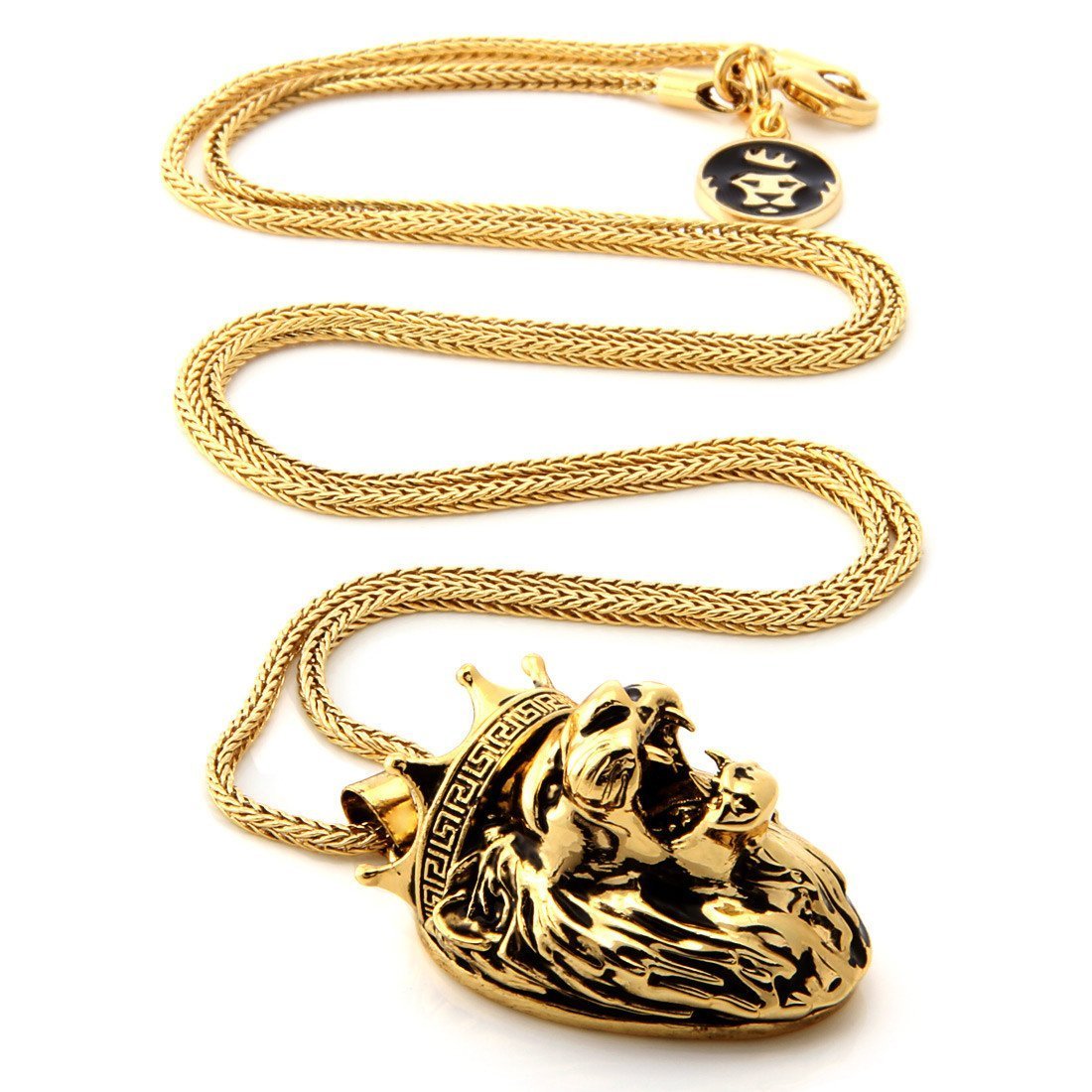 Antike Halskette mit brüllendem Löwen