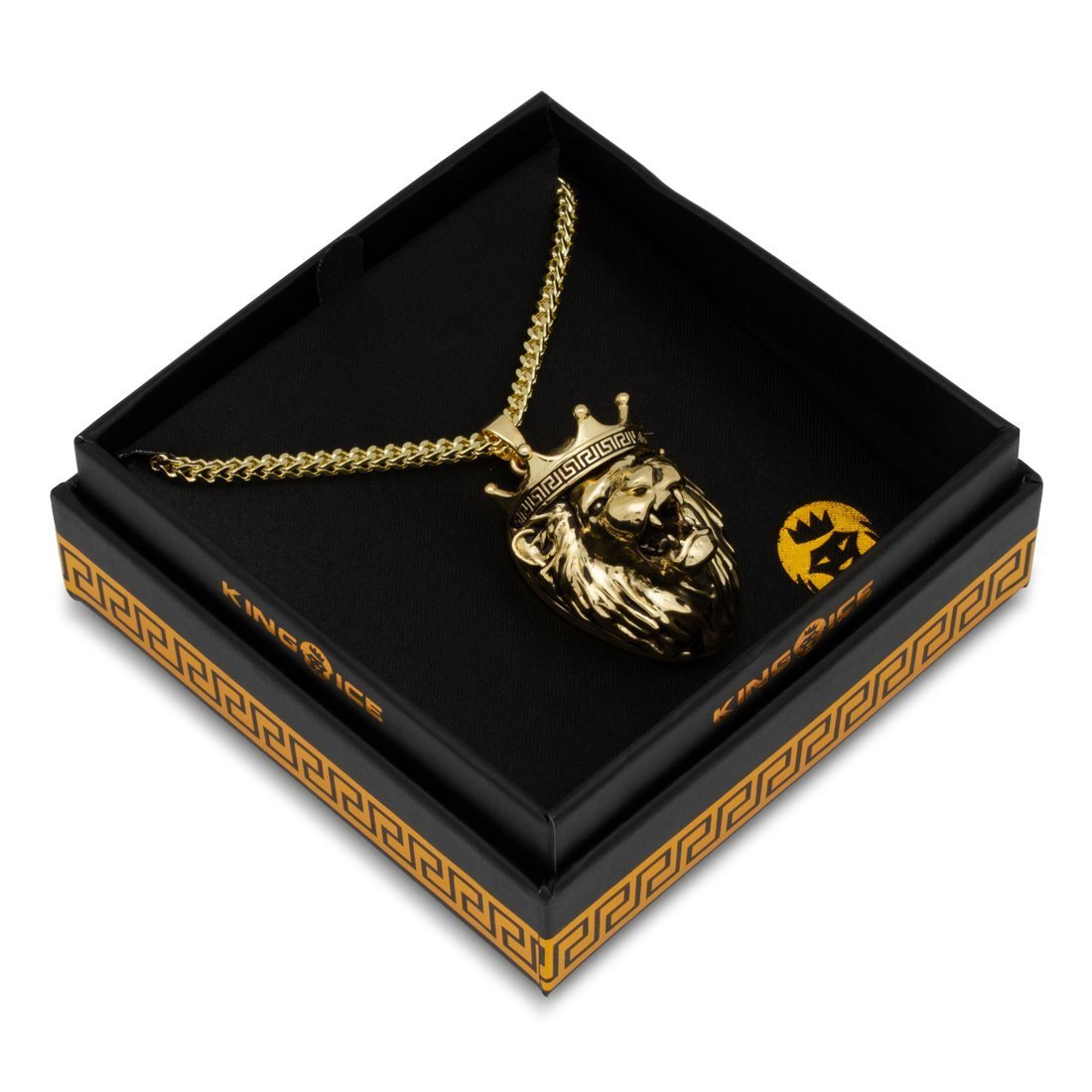 Antike Halskette mit brüllendem Löwen