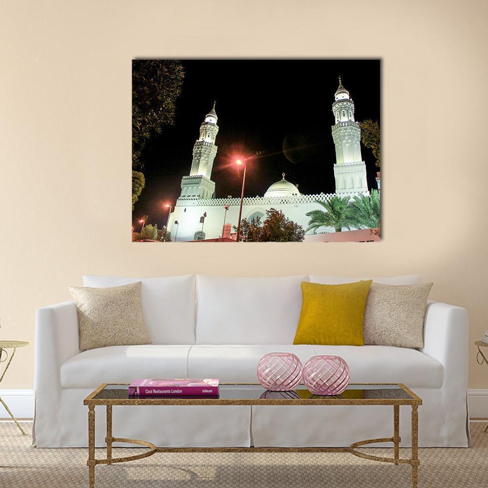 Aqsa Mosque Saudi Canvas Wall Art-1 Piece-Gallery Wrap-48" x 32"-Tiaracle