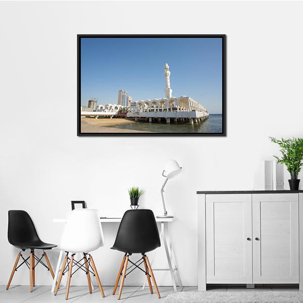 Ar Rahmah Mosque Jeddah Canvas Wall Art-3 Horizontal-Gallery Wrap-25" x 16"-Tiaracle