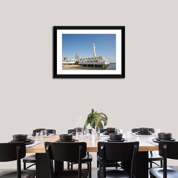 Ar Rahmah Mosque Jeddah Canvas Wall Art-3 Horizontal-Gallery Wrap-25" x 16"-Tiaracle