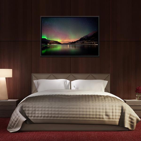 Arctic Night Aurora Borealis Canvas Wall Art-3 Horizontal-Gallery Wrap-25" x 16"-Tiaracle