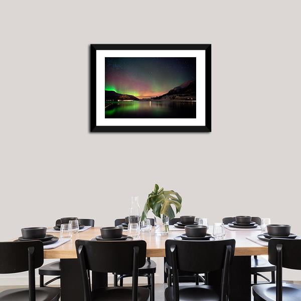 Arctic Night Aurora Borealis Canvas Wall Art-3 Horizontal-Gallery Wrap-25" x 16"-Tiaracle