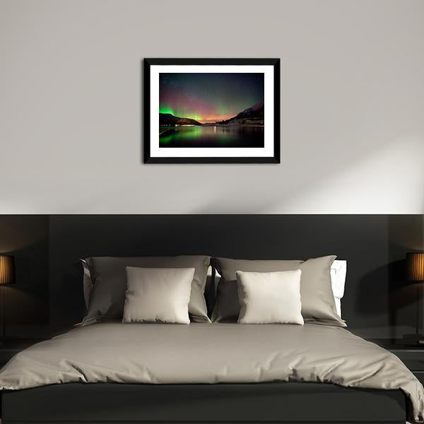 Arctic Night Aurora Borealis Canvas Wall Art-3 Horizontal-Gallery Wrap-25" x 16"-Tiaracle
