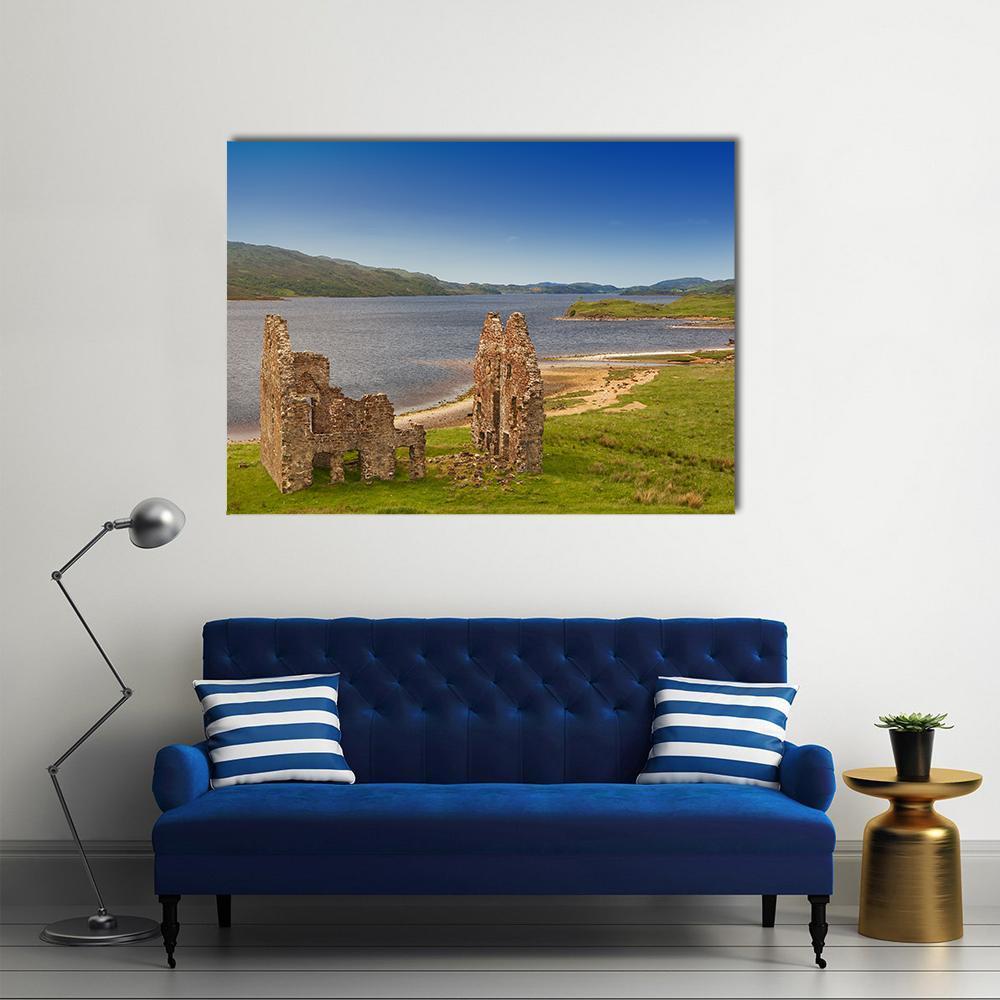Ardvreck Castle Canvas Wall Art-1 Piece-Gallery Wrap-48" x 32"-Tiaracle
