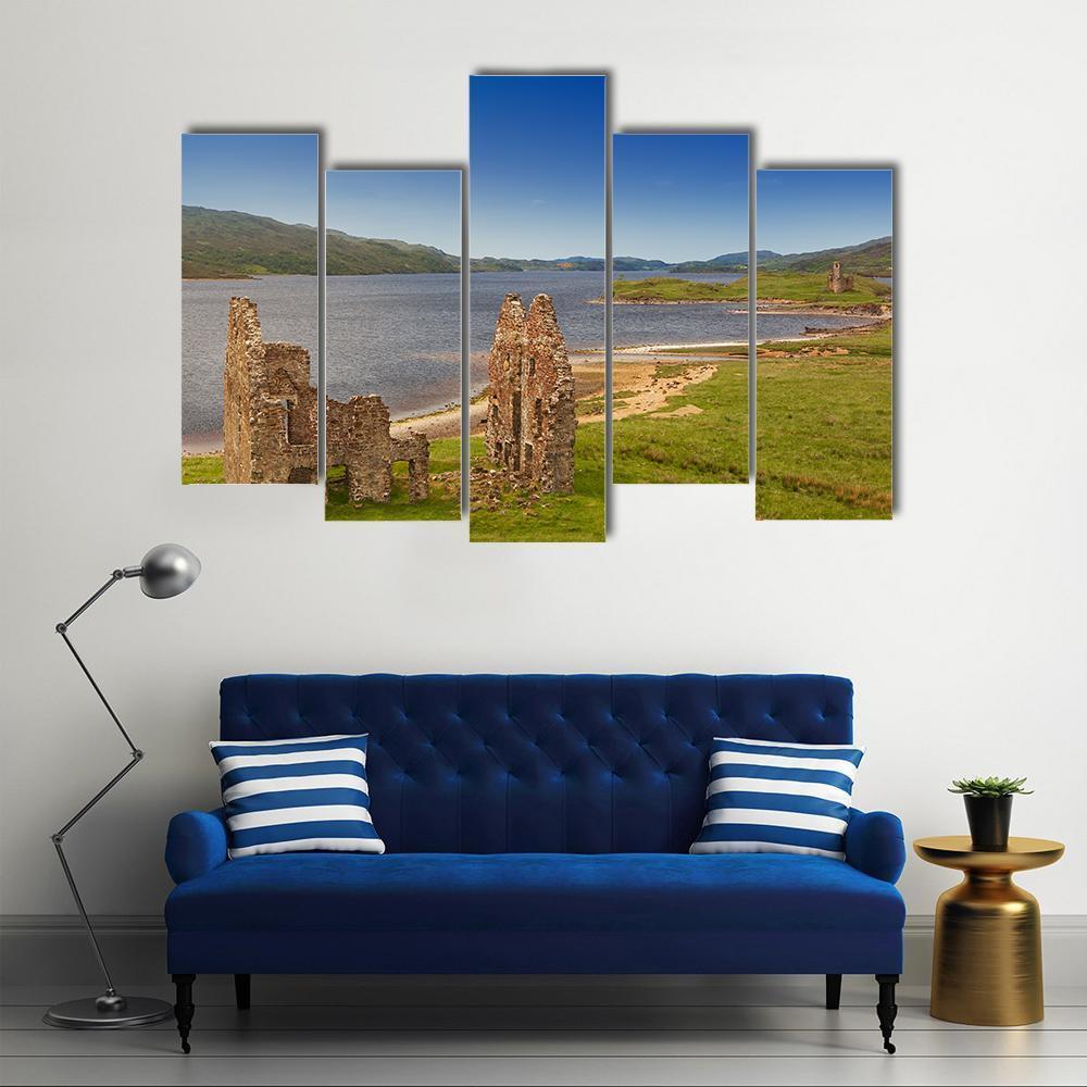 Ardvreck Castle Canvas Wall Art-5 Pop-Gallery Wrap-47" x 32"-Tiaracle