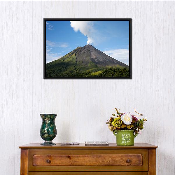 Arenal Volcano Costa Rica Canvas Wall Art-1 Piece-Floating Frame-24" x 16"-Tiaracle