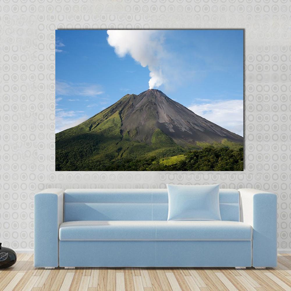 Arenal Volcano Costa Rica Canvas Wall Art-1 Piece-Gallery Wrap-48" x 32"-Tiaracle