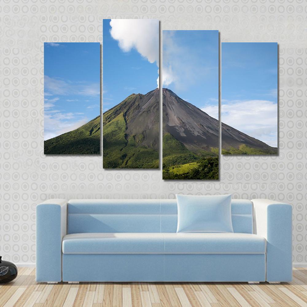 Arenal Volcano Costa Rica Canvas Wall Art-4 Pop-Gallery Wrap-50" x 32"-Tiaracle