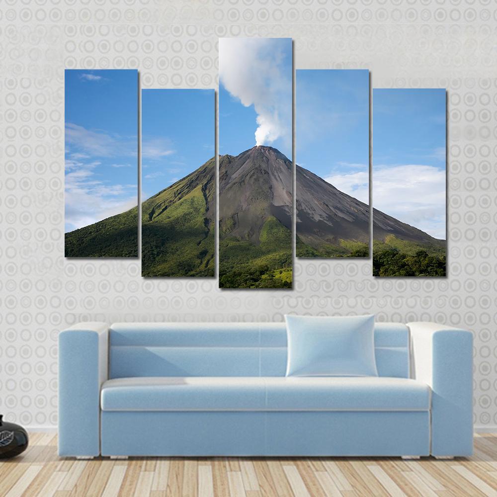 Arenal Volcano Costa Rica Canvas Wall Art-5 Pop-Gallery Wrap-47" x 32"-Tiaracle