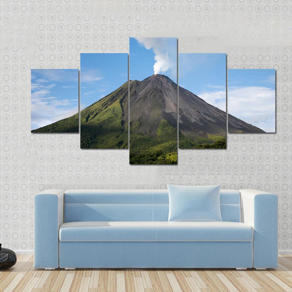 Arenal Volcano Costa Rica Canvas Wall Art-5 Star-Gallery Wrap-62" x 32"-Tiaracle