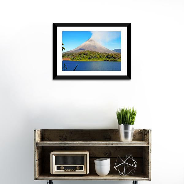 Arenal Volcano In Costa Rica Canvas Wall Art-1 Piece-Framed Print-20" x 16"-Tiaracle