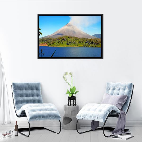 Arenal Volcano In Costa Rica Canvas Wall Art-3 Horizontal-Gallery Wrap-25" x 16"-Tiaracle