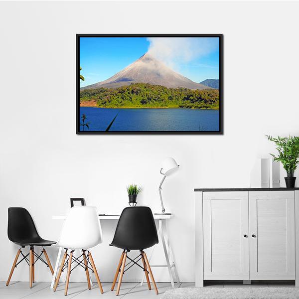 Arenal Volcano In Costa Rica Canvas Wall Art-3 Horizontal-Gallery Wrap-25" x 16"-Tiaracle