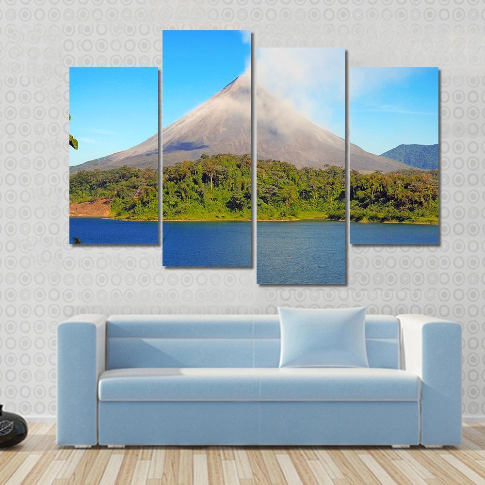 Arenal Volcano In Costa Rica Canvas Wall Art-4 Pop-Gallery Wrap-50" x 32"-Tiaracle