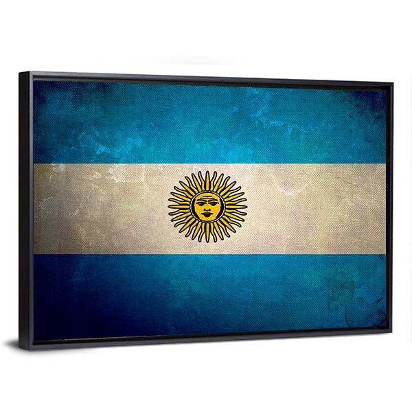 Argentina Flag Grunge Texture Canvas Wall Art-3 Horizontal-Gallery Wrap-25" x 16"-Tiaracle