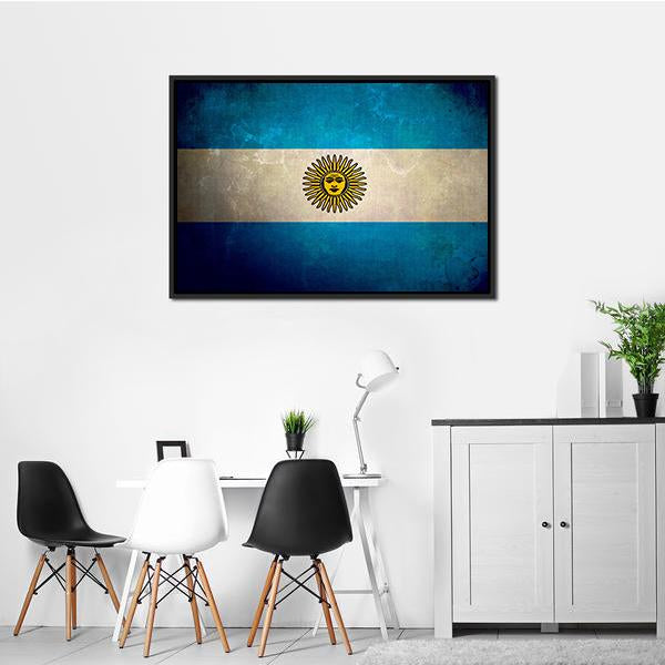 Argentina Flag Grunge Texture Canvas Wall Art-3 Horizontal-Gallery Wrap-25" x 16"-Tiaracle